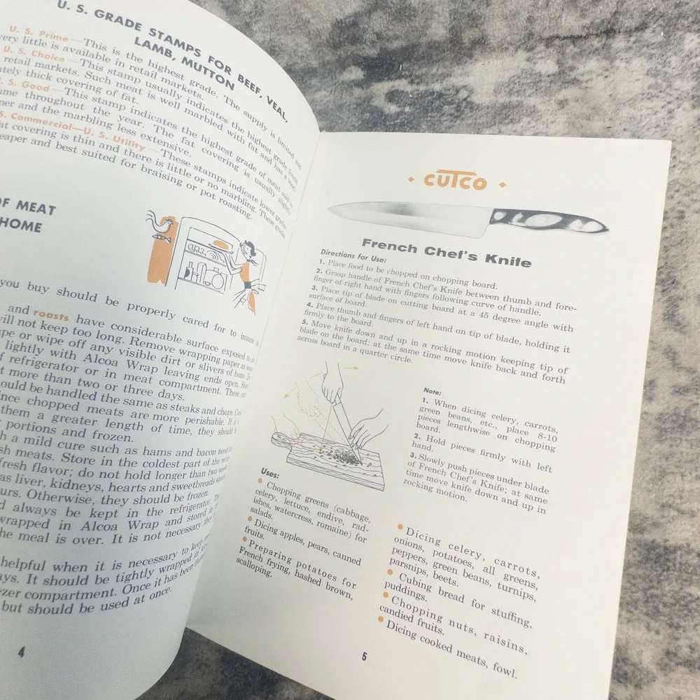Vtg Cutco Cook Book World's Finest Cutlery Retro Mid-Century‎ Kitchen 1950s